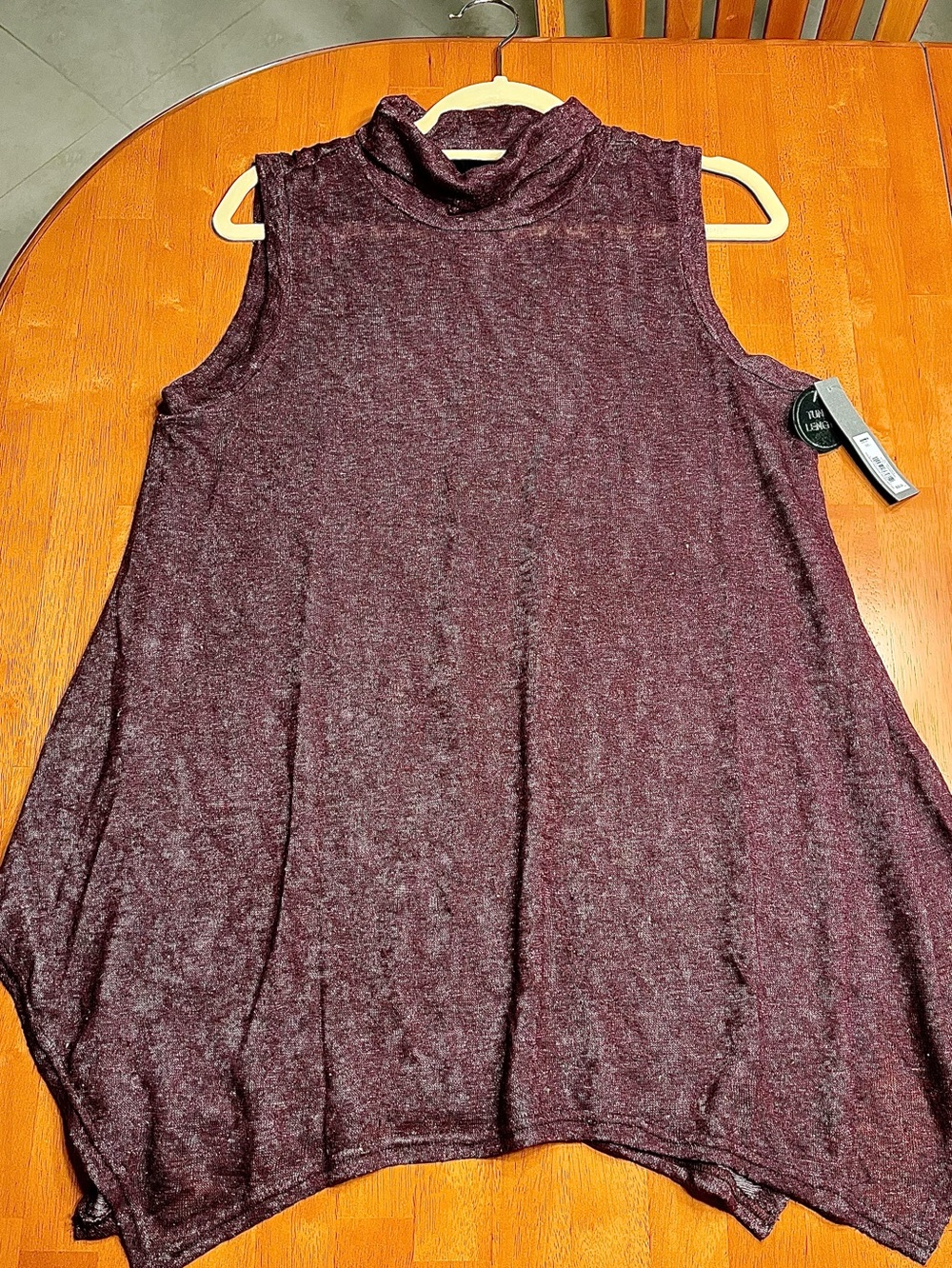 Apt. 9 Wine Sleeveless Mock Neck Swing Tank